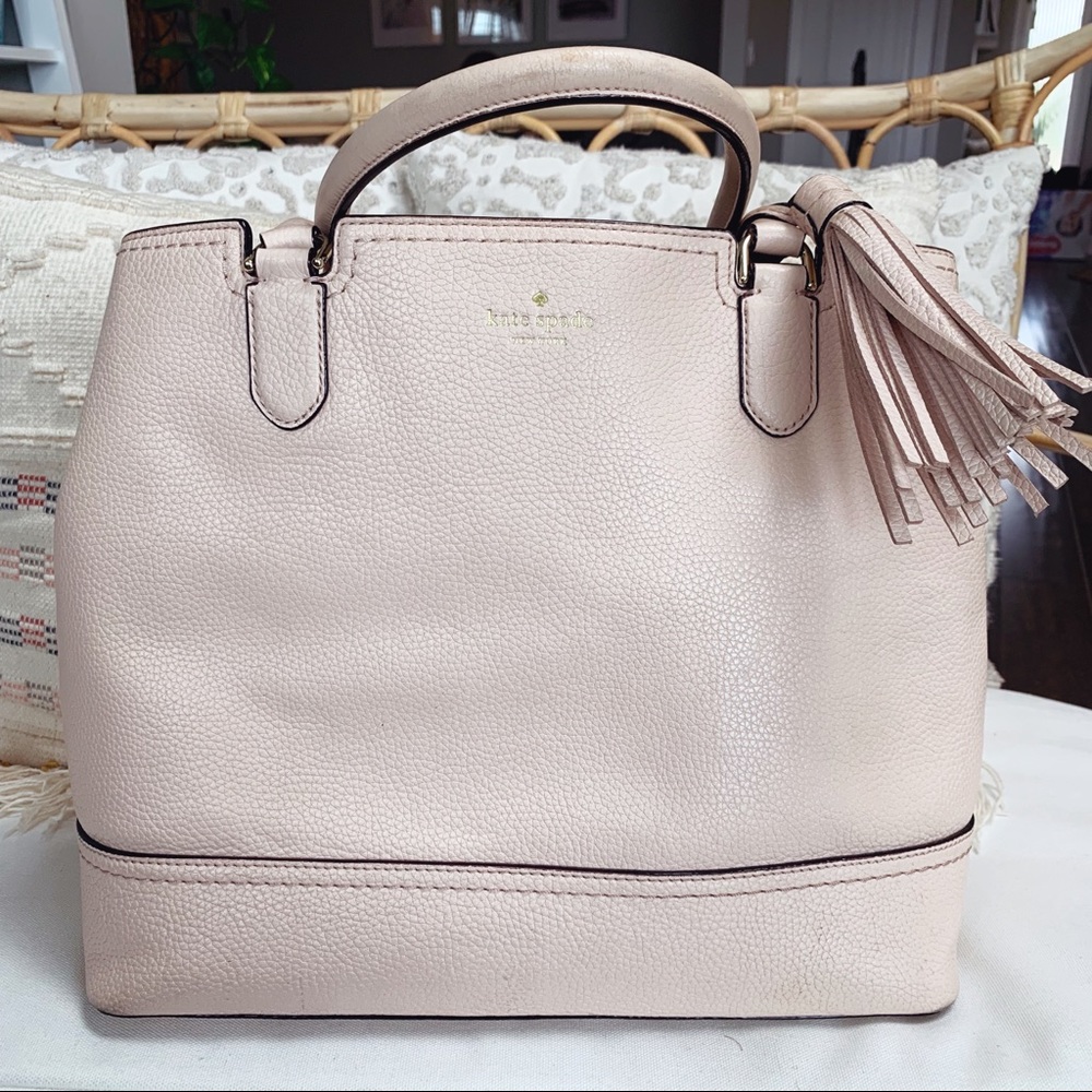 Kate Spade Blush Pink Leather Satchel with Tassel